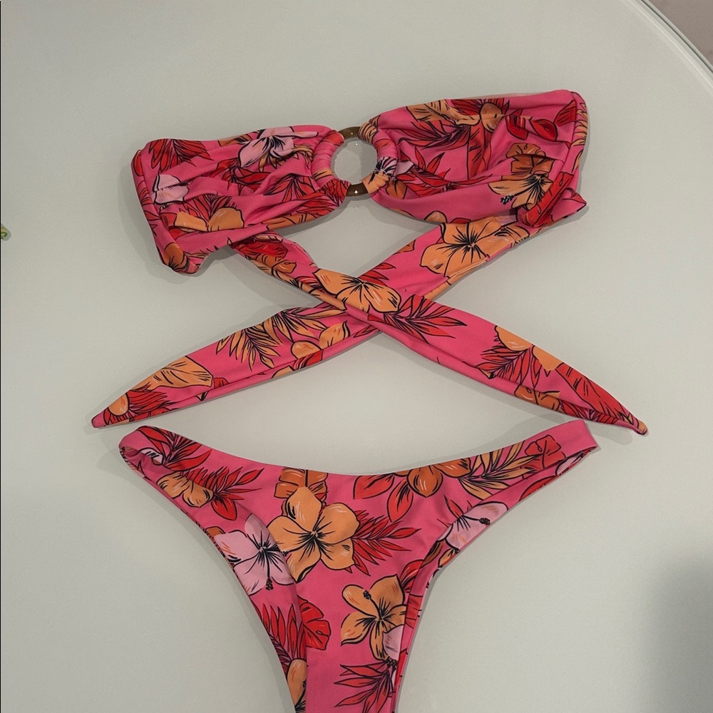 Kulani Kinis Pink Floral Bikini Set